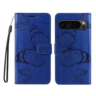 KT Imprinting Flower Series-2 voor Google Pixel 9 Pro XL Leren Hoesje Vlinder Telefoon Portemonnee Hoesje