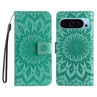 KT Imprinting Flower Serie-1 voor Google Pixel 9 / Pixel 9 Pro case Bloemen PU Leren Telefoon Wallet Hoes