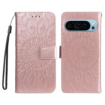 KT Imprinting Flower-serie-1 voor Google Pixel 9 / Pixel 9 Pro hoesje Bloem PU Leren Telefoon Portemonnee Cover