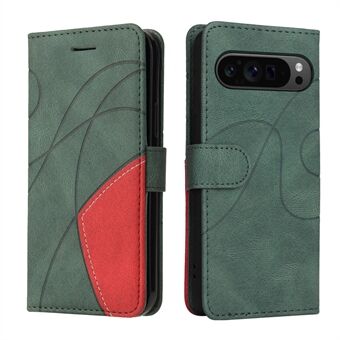 KT Leren Serie-1 voor Google Pixel 9 Pro XL Dual-Color Splicing Cover Leren Portemonnee Anti-Val Telefoonhoesje