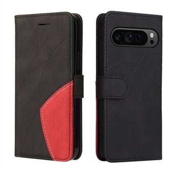 KT Leather Series-1 voor de Google Pixel 9 Pro XL Dual-Color Splicing Cover Leren Portemonnee Anti-Drop Telefoonhoes