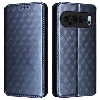 Voor Google Pixel 9 Pro XL hoesje met ingelegde rhombus imitatieleer + TPU-portemonneehoesje voor telefoon.