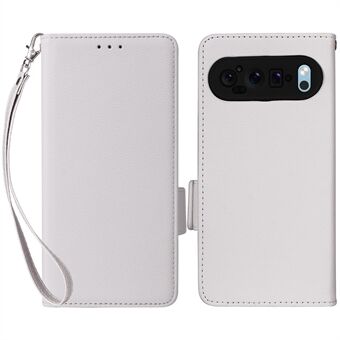 Voor de Google Pixel 9 Pro XL-leercase met polsbandje en litchi-textuur telefoonportemonnee