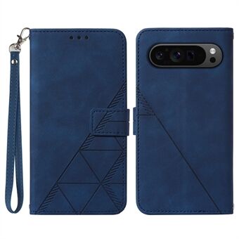 YB Imprinting Serie-1 Voor Google Pixel 9 Pro XL Hoesje PU Leer+TPU Stand Telefoonhoesje met Band.