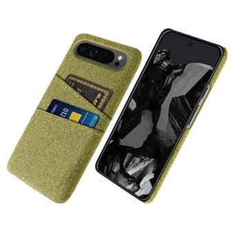 Voor Google Pixel 9 Pro XL mobiele telefoonhoesjes met dubbele kaarthouder, doek textuur harde PC-cover.