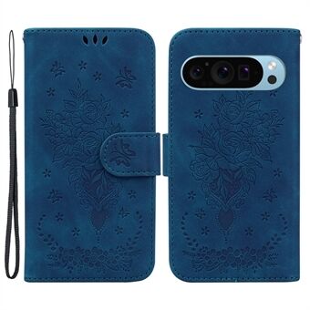 Voor Google Pixel 9 / Pixel 9 Pro Hoesje Bloemenpatroon Schokbestendig Leren Folio Telefoonhoesje