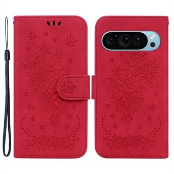 Voor Google Pixel 9 / Pixel 9 Pro Hoesje met Bloemenpatroon, Schokbestendig Leren Flip-telefoonhoesje