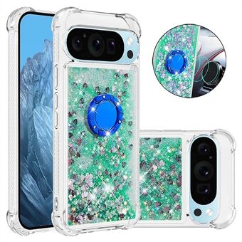 YB Quicksand-serie 7 voor Google Pixel 9 Pro XL-hoesje met ringstandaard en glanzende pailletten TPU-cover.