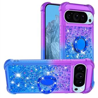 YB Quicksand Series-8 voor Google Pixel 9 Pro XL Kickstand Hoesje Glitter Vloeibare Gradiënt TPU Telefoonhoesje