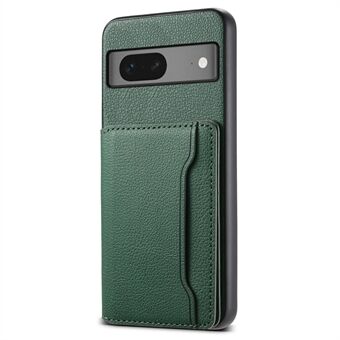 Voor Google Pixel 7 5G Kickstand-hoesje Leer+PC+TPU Hybride Telefoonhoesje met Kaartsleuven