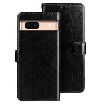 IDEWEI Voor Google Pixel 8a Hoesje Crazy Horse PU Lederen Kaarthouder Stand Telefoonhoesje