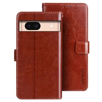 IDEWEI voor Google Pixel 8a Hoesje met Crazy Horse PU Lederen Kaarthouder en Standfunctie Telefoonhoes