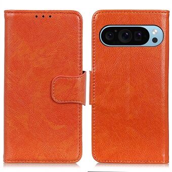 Voor de Google Pixel 9 / Pixel 9 Pro telefoonhoesje met portemonnee, standaard, gespleten leer, Nappa-textuur, schokbestendige cover.