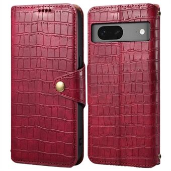 Voor de Google Pixel 7 5G lederen flipcase met krokodillentextuur portemonnee telefoonhoesje.