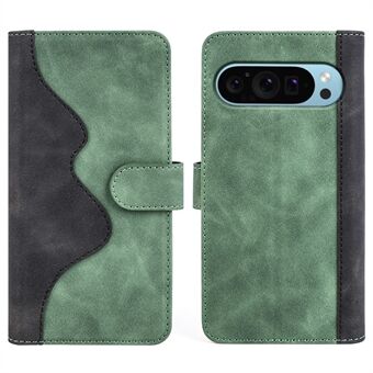 Voor Google Pixel 9 / Pixel 9 Pro hoesje van PU-leer, portemonnee met kleurenmix, beschermt tegen vallen, telefoonhoesje.