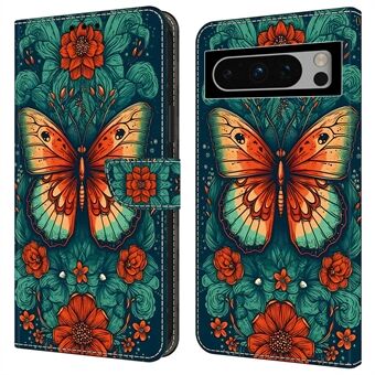 Voor Google Pixel 9 / Pixel 9 Pro Hoesje PU Lederen Portemonnee Flip Telefoonhoes Patroonprint