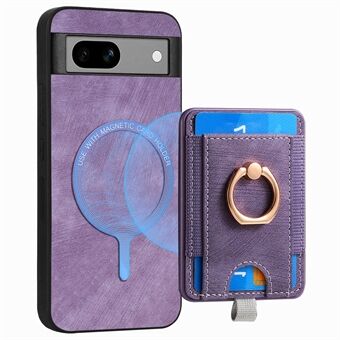 D7 Voor Google Pixel 7a Hoesje Met Afneembaar Magnetisch Kaartsleuf Retro Leer+TPU Telefoonhoes