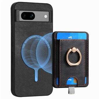 D7 Voor Google Pixel 7a Hoesje Afneembaar Magneetkaartsleuf Retro Leer+TPU Telefoonhoesje