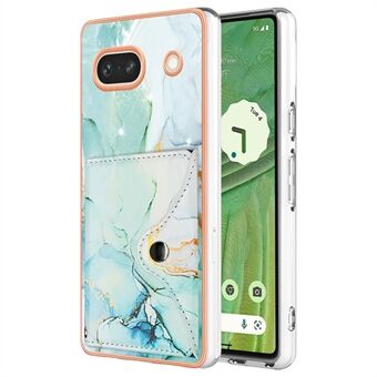 YB Leather Coating-serie 9 voor Google Pixel 7a hoesje IMD-patroon leer+TPU multifunctionele beschermhoes