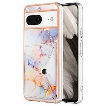 YB Leren Coating Serie-9 voor Google Pixel 8 Hoesje met Kaartsleuven IMD Leren Gecoate TPU Telefoonhoes