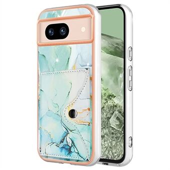 YB Leather Coating Series-9 voor Google Pixel 8a Case IMD Patroon Kaarthouder Standaard Telefoonhoes