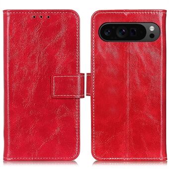 Voor Google Pixel 9 Pro XL Hoesje Retro Stijl PU Leer+TPU Schokbestendige Telefoonhoes