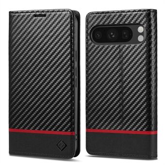 LC.IMEEKE voor Google Pixel 9 / Pixel 9 Pro Magnetische Case met Koolstofvezelstructuur Telefoonportemonnee Hoesje