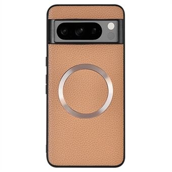 Voor Google Pixel 8 Pro magnetische telefoonhoes met litchi textuur en een coating van PU-leer bedekt met TPU.