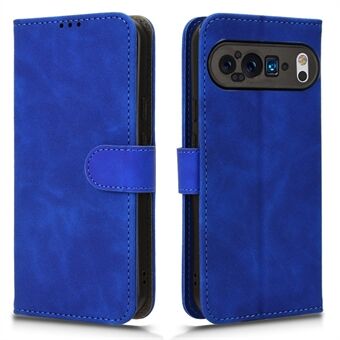 Voor Google Pixel 9 Pro Portemonnee Hoesje met Huid-Touch Textuur Flip Lederen Telefoonhoes.