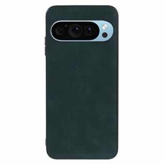 Voor Google Pixel 9 Pro XL Hoesje Retro PU Leren Coating PC+TPU Hybride Telefoonhoes