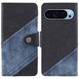 Voor de Google Pixel 9 Pro XL Wallet Case met Crazy Horse-textuur en lederen telefoonhoesje.