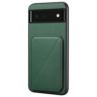 Voor Google Pixel 6 Hoesje Met Standaard Kalfsleer met Textuur+PC+TPU Telefoonhoes