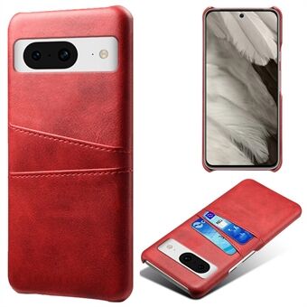 Voor Google Pixel 8 hoesje, leer gecoate PC ultra-dunne schaal met 2 kaarthouders.