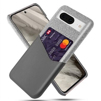 Voor Google Pixel 8 hoesje met kaarthouder, met stoffen textuur van leer en kunststof telefoonhoesje.