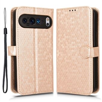 Voor Google Pixel 9 Pro hoesje met stippenpatroon van PU-leer + TPU volledig beschermende telefoonhoes.