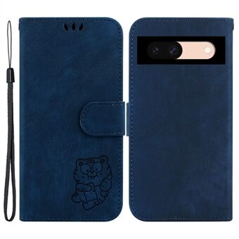 Voor de Google Pixel 8a Case Schattige Tijger Geprint Lederen Volledige Bescherming Telefoonhoes