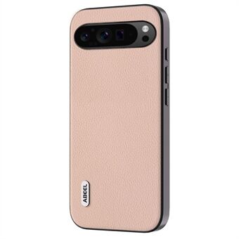 ABEEL voor Google Pixel 9 Pro XL hoesje met litchi-textuur runderleer gecoate TPU+PC telefoonhoesje.
