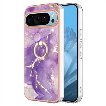 YB IMD-serie 10 voor Google Pixel 9 Pro XL TPU-hoesje met elektroplating en uitklapbare standaard voor telefoon.