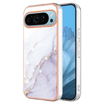 YB IMD-serie 2 voor Google Pixel 9 / Pixel 9 Pro TPU hoesje met marmerpatroon, schokbestendige telefoonhoes