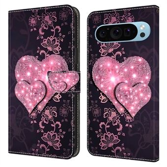 Voor de Google Pixel 9 / Pixel 9 Pro hoesje met kaarthouder, 3D-patroon, PU-leer, beschermende telefoonhoes.