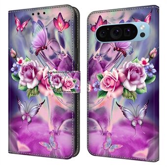 Voor Google Pixel 9 / Pixel 9 Pro hoesje met kaarthouder, 3D-patroon PU-lederen beschermende telefoonhoes.