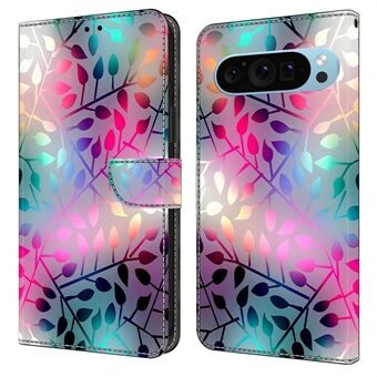 Voor Google Pixel 9 Pro XL Hoesje PU Leer 3D Patroon Flip Bookstyle Portemonnee Telefoonhoes