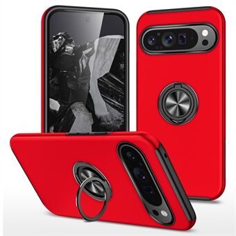 Voor Google Pixel 9 / Pixel 9 Pro Hoesje Anti-kras PC+TPU Beschermhoes met Draaibare Kickstand