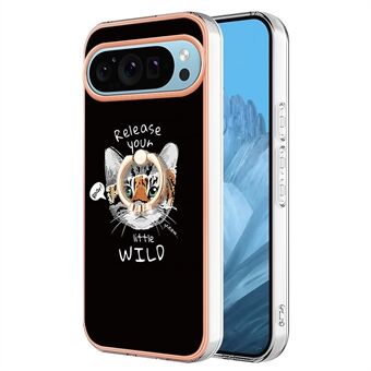 YB IMD Serie-20 Stijl D voor Google Pixel 9 / Pixel 9 Pro-hoes Elektroplating 2,0 mm TPU Beschermende Hoes met standaard