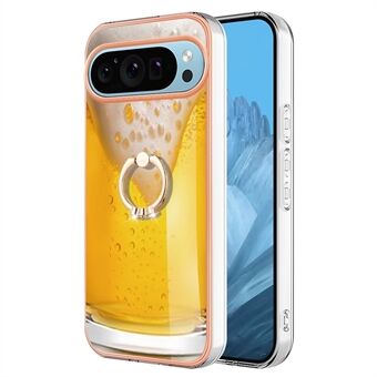 YB IMD-serie-20 Style D voor Google Pixel 9 / Pixel 9 Pro Case Electroplating 2.0mm TPU Beschermende Hoes met Kickstand.