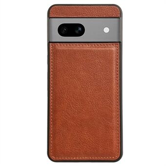 Voor Google Pixel 7a hoesje Kalfsleer textuur, anti-val, met de hand bekleed TPU-telefoonhoesje.