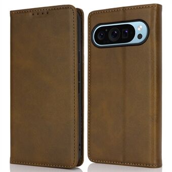 Voor de Google Pixel 9 / Pixel 9 Pro beschermhoes met magnetische sluiting en PU-leren telefoonhoes.