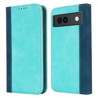 Voor Google Pixel 8a Hoesje, PU-lederen portemonnee telefoonhoesje met kleurafwerking.