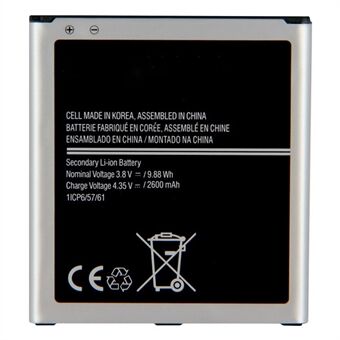 For Samsung Galaxy J2 Prime 3.8V 2600mAh Rechargeable Li-ion Polymer Battery (Encode: EB-BG530CBU , EB-BG530BBE) (without Logo)