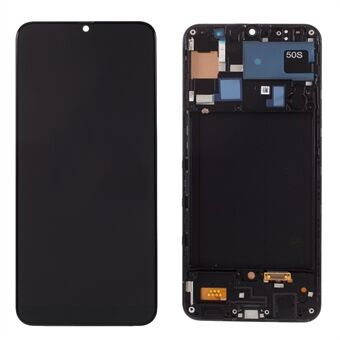 LCD scherm en digitalisering montage + frame reparatie onderdeel (zonder logo) (TFT versie, zonder vingerafdruk functie) voor Samsung Galaxy A50s SM-A507 - Zwart